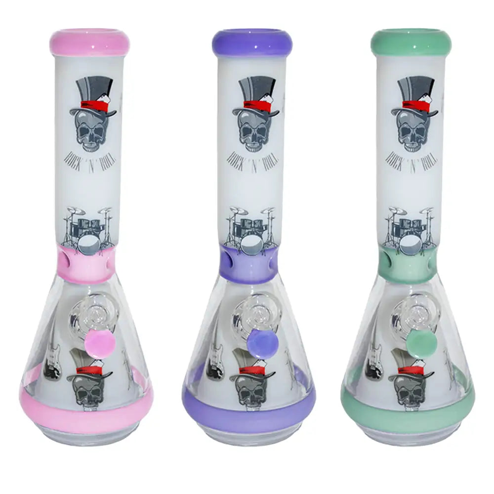 Glass Beaker Bong - Rock N’ Roll - 14’’