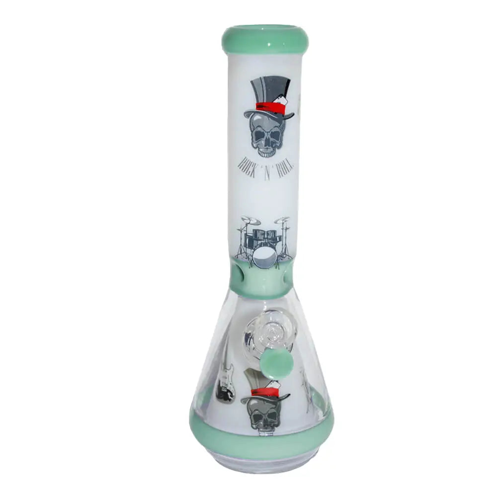 Glass Beaker Bong - Rock N’ Roll - 14’’ - Green