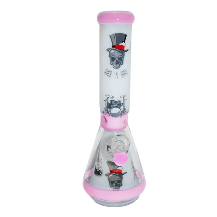 Glass Beaker Bong - Rock N’ Roll - 14’’ - Pink