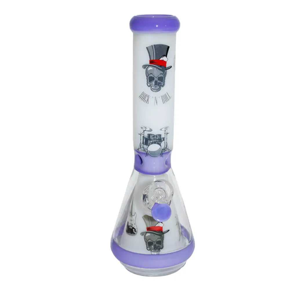 Glass Beaker Bong - Rock N’ Roll - 14’’ - Purple