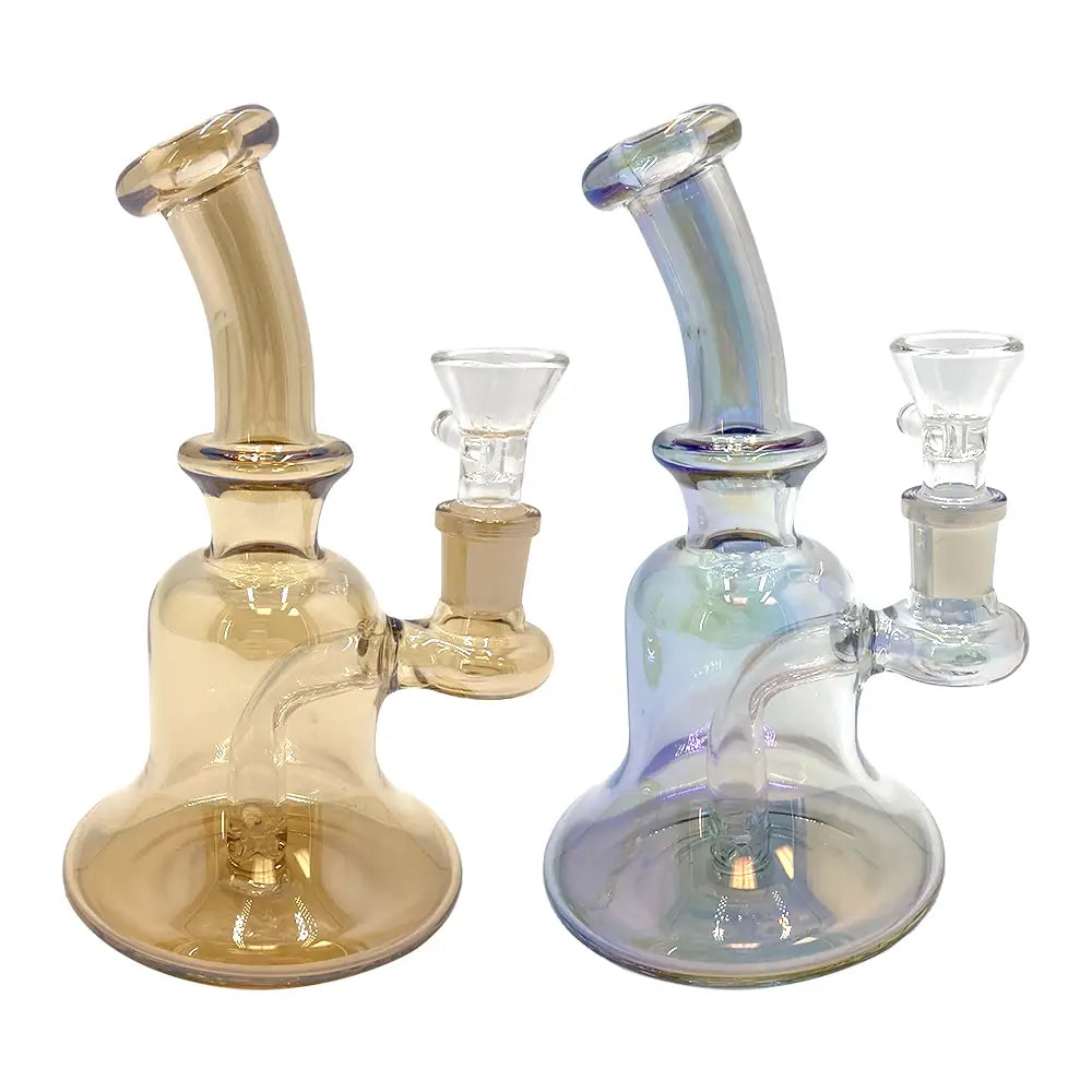 Glass Bell Bong - Oil Slick Colours - 6’’ - Random Color