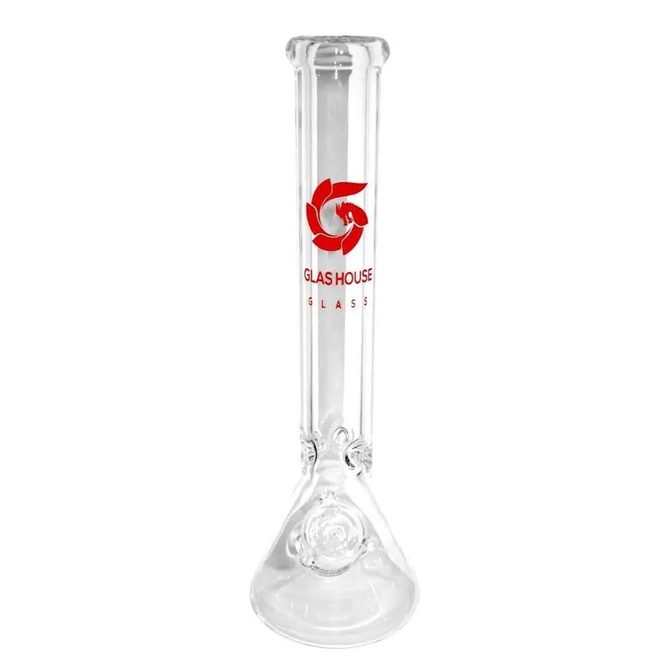 Glass House - Beaker Bong 9mm - 12’’ - Red