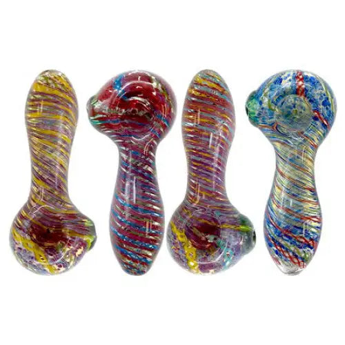 Glass Spoon Pipe - Splash Art Swirls Wide - Random Color