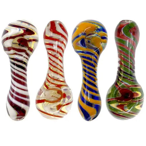 Glass Spoon Pipe - Swirls - Random Color