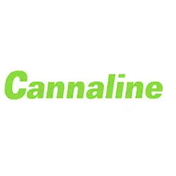 Green ’cannaline’ logo on white background