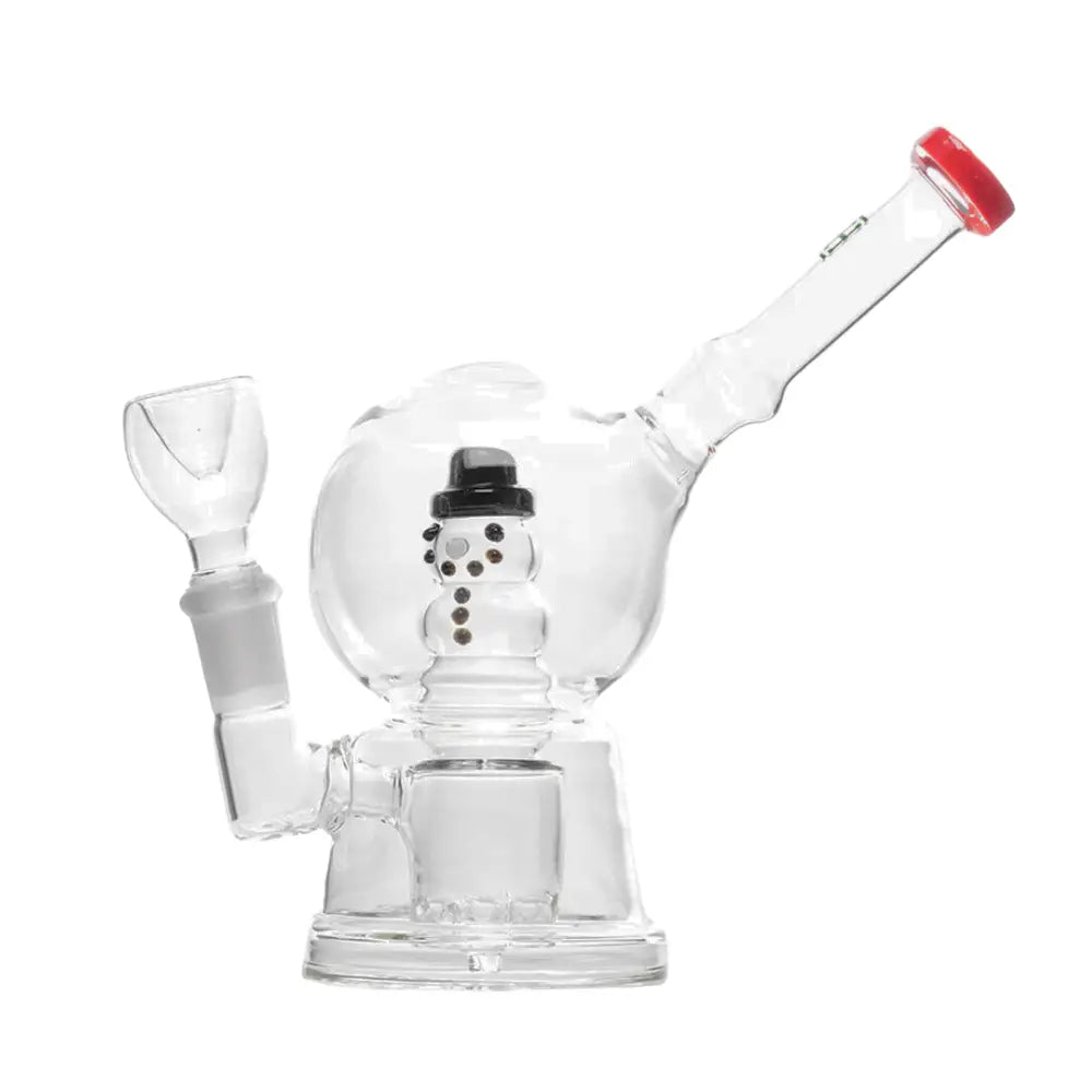 Hemper - Snowman Glass Bong - 7’’ - Red