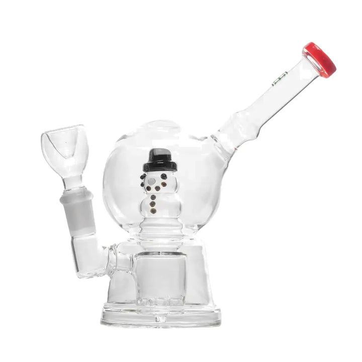 Hemper - Snowman Glass Bong - 7’’ - Red