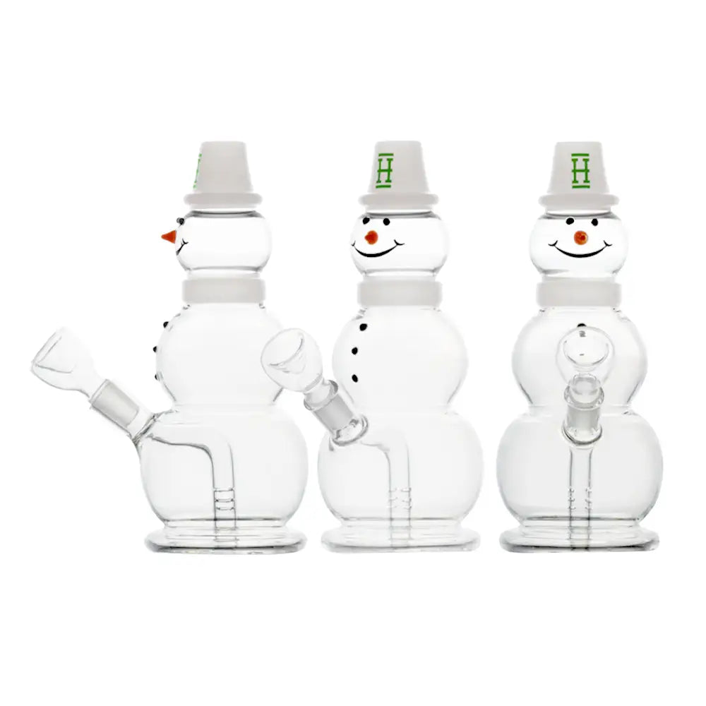 Hemper - Snowman Glass Bong - White