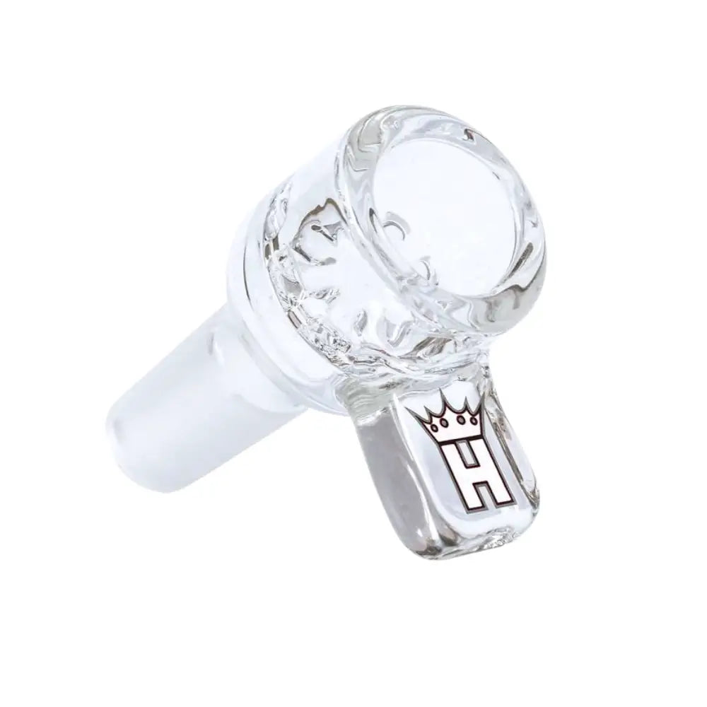 Hoss Glass 14mm Screen Bowl with Colored Rectangular Tab - Clear