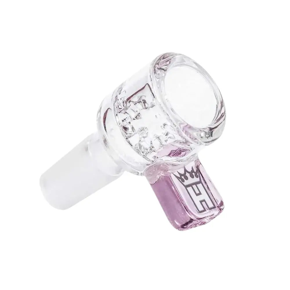 Hoss Glass 14mm Screen Bowl with Colored Rectangular Tab - Pink