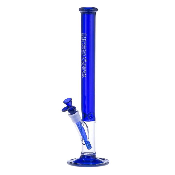 Hoss Glass - 16’’ Diameter Colored Straight Tube Glass Bong with Window Base - Blue