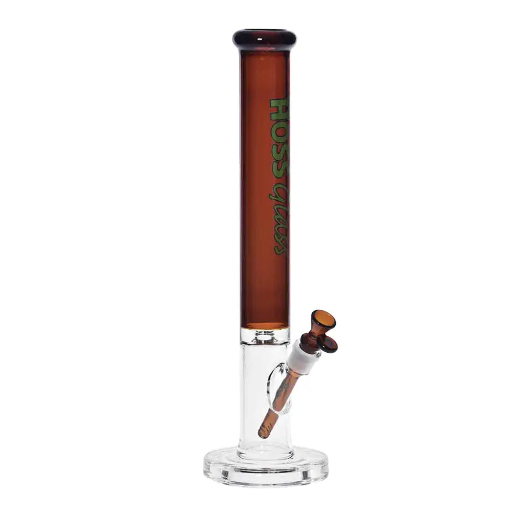 Hoss Glass - Straight Tube Glass Bong - 18’’ - Amber