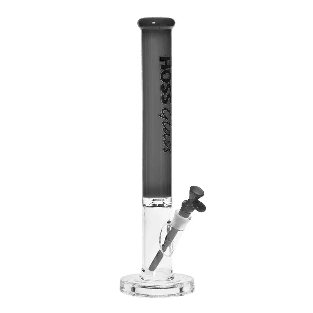 Hoss Glass - Straight Tube Glass Bong - 18’’ - Black