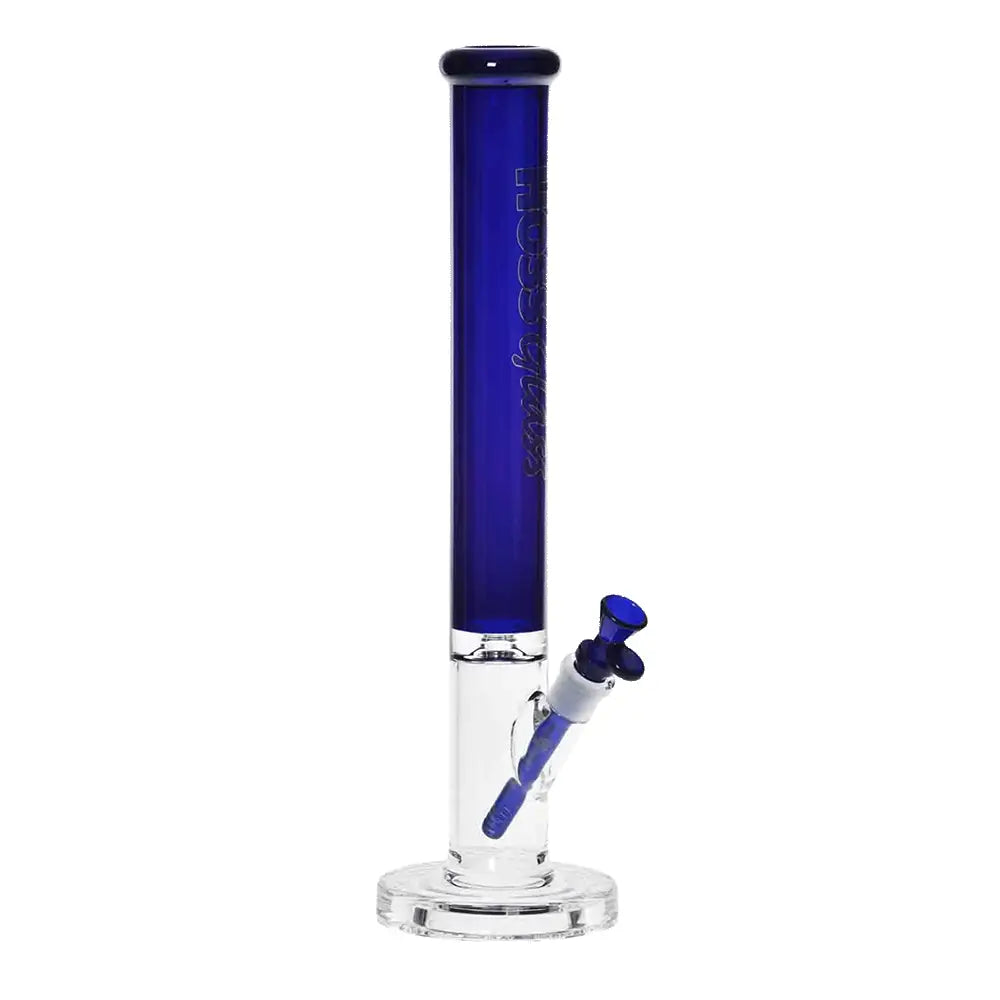 Hoss Glass - Straight Tube Glass Bong - 18’’ - Blue