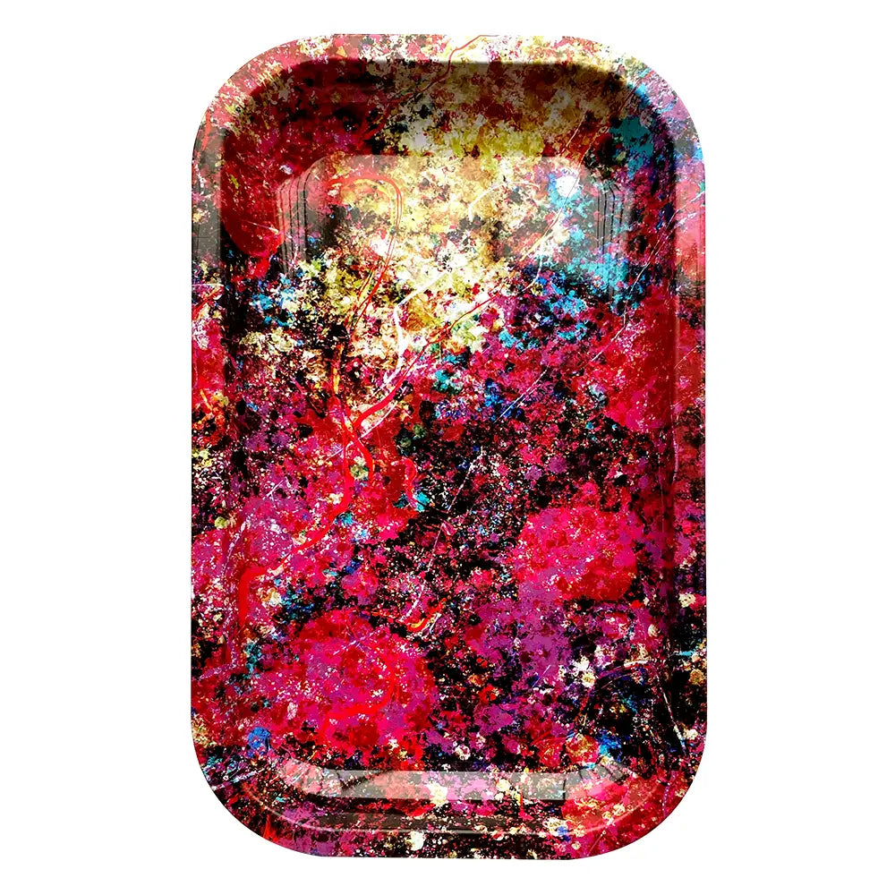 Inhal’Nation - Medium Metal Rolling Tray - Abstract Splatter