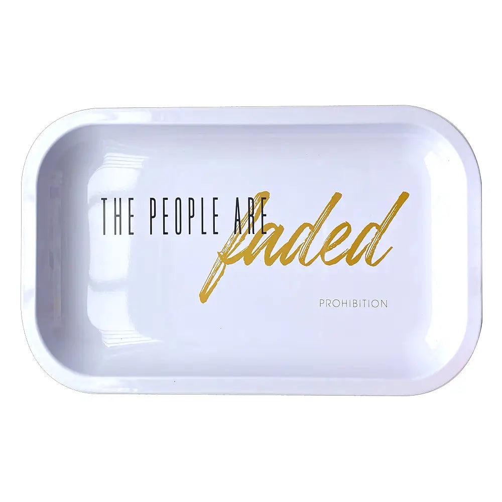 Inhal’Nation - Medium Metal Rolling Tray - Prohibition - The People are Faded-White