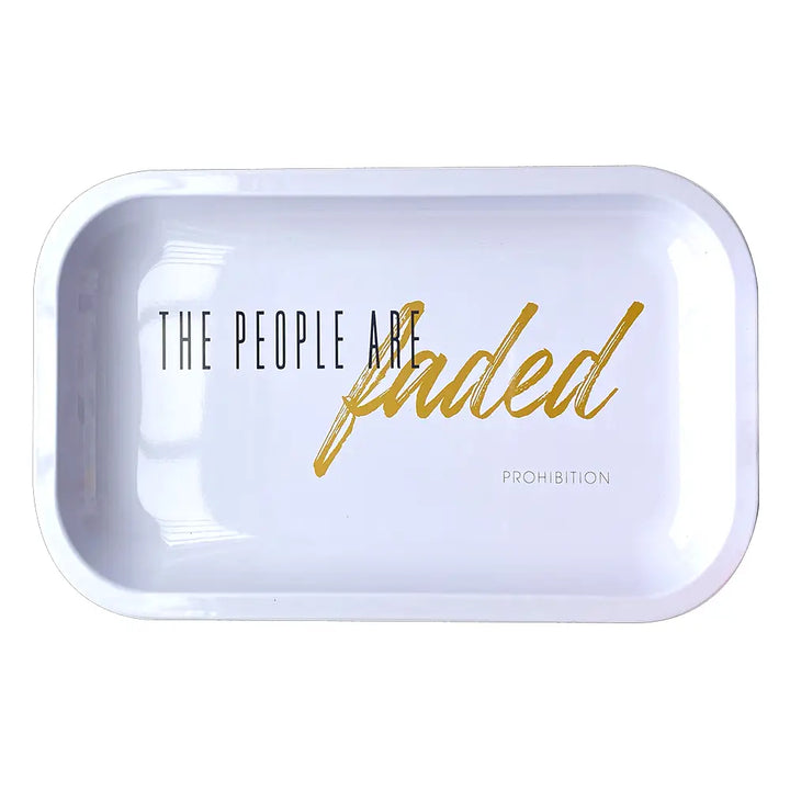 Inhal’Nation - Medium Metal Rolling Tray - Prohibition - The People are Faded-White