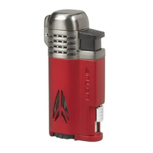 Lotus - Defiant Quad Torch Cigar Lighter - RED & CHROME