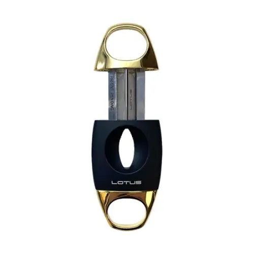 Lotus - Serrated V Cigar Cutter - Black & Gold