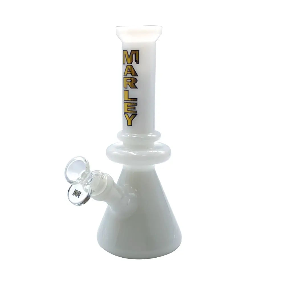 Marley - Mini Glass Beaker Bong - 9’’ - White