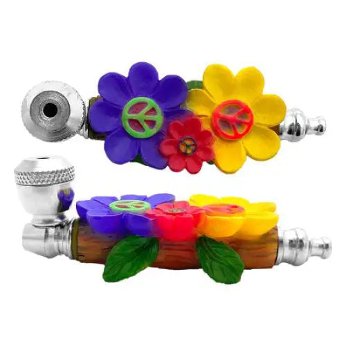 Metal Pipe - Peace Flowers - 4’’