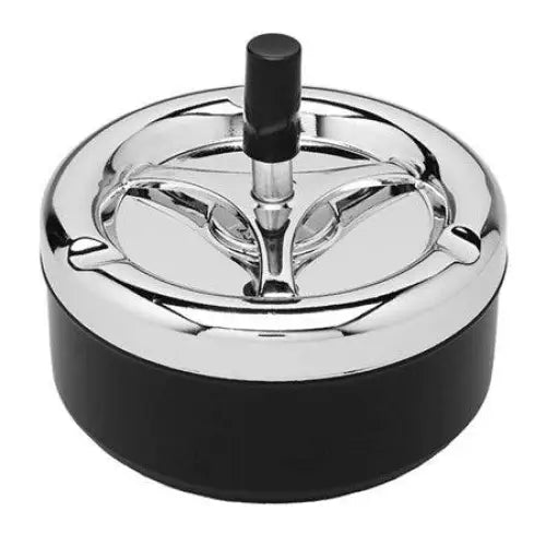 Metal Spin Ashtray - Black