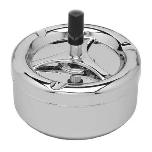 Metal Spin Ashtray - Chrome