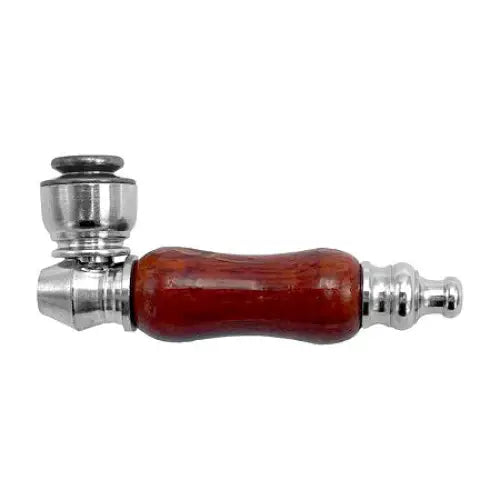 Metal & Wood Pipe - Burgundy Wood - 3’’