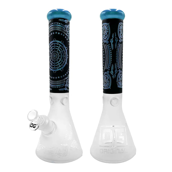 Og - 14’’ Sandblasted Painted Beaker Bong - 7mm - Blue