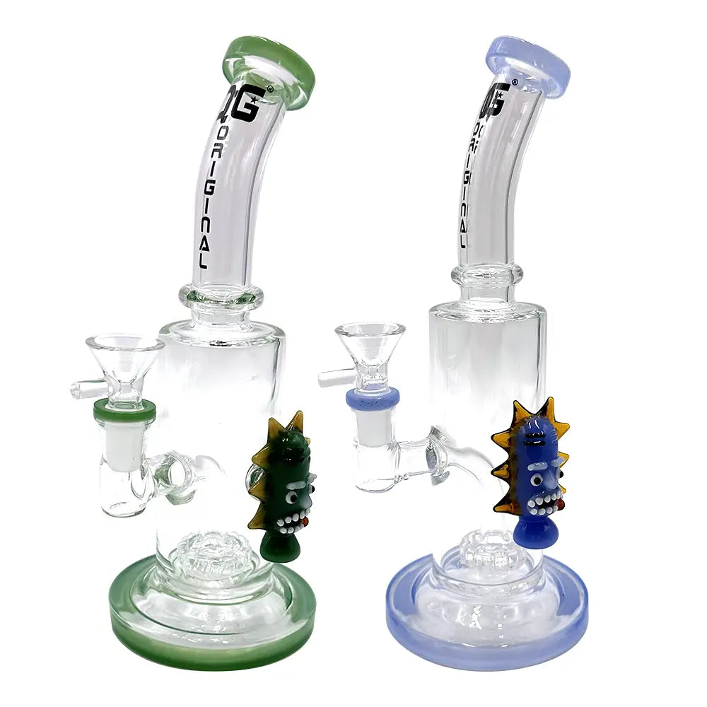 OG - 8’’ Rick Tube Glass Bong - Showerhead Perc