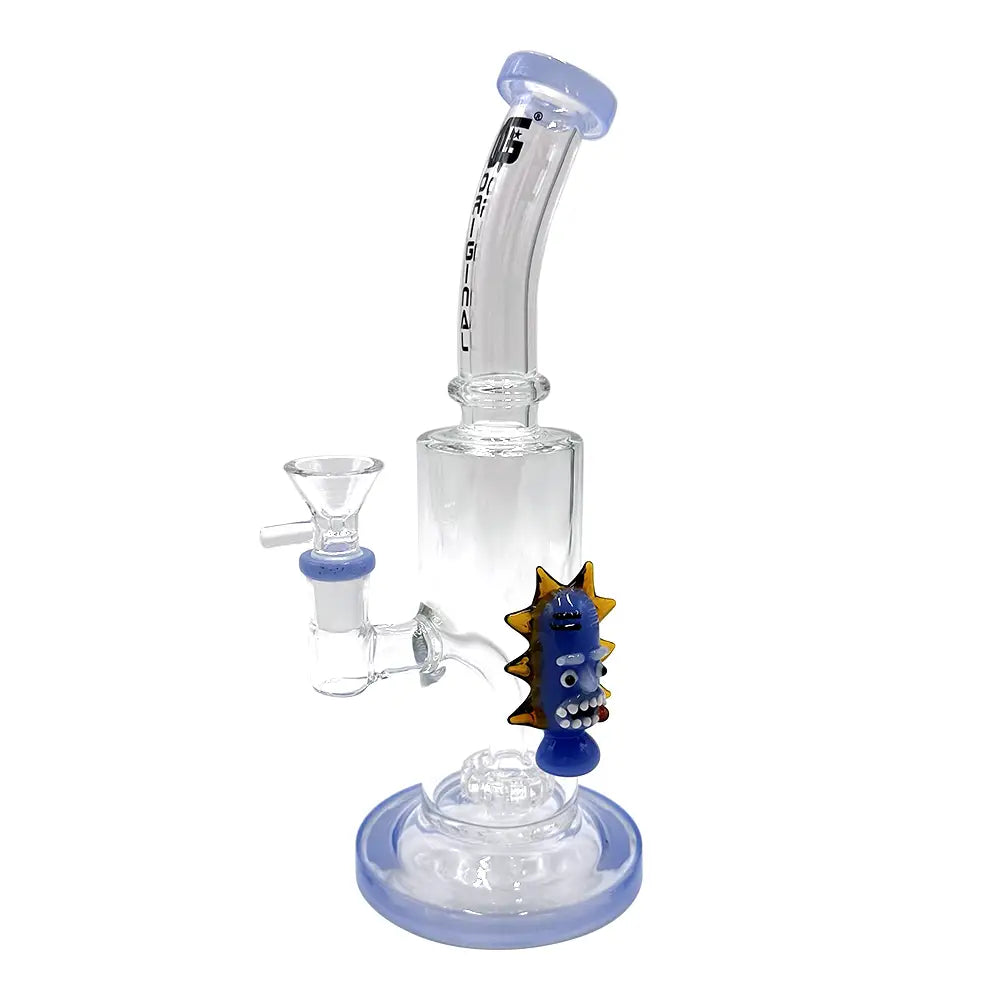 OG - 8’’ Rick Tube Glass Bong - Showerhead Perc - Jade Blue