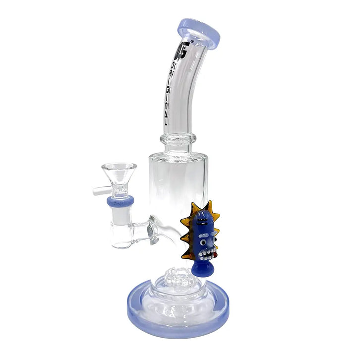 OG - 8’’ Rick Tube Glass Bong - Showerhead Perc - Jade Blue