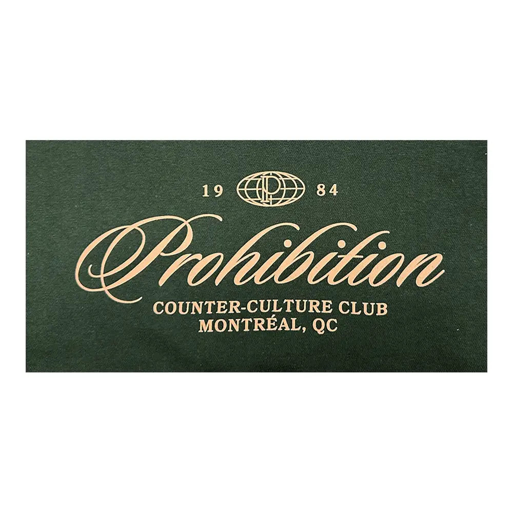 Prohibition - Counter-Culture Club Script Crewneck - Forest Green - X-Small