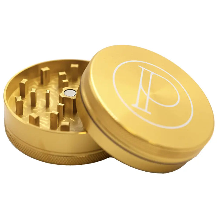 Prohibition Grinder - Square Tooth - 2-piece - 2.5’’ - GOLD