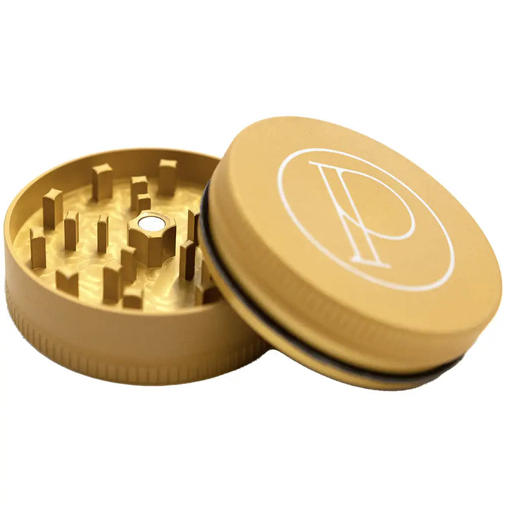 Prohibition Grinder - Square Tooth - 2-piece - 2.5’’ - MATTE GOLD