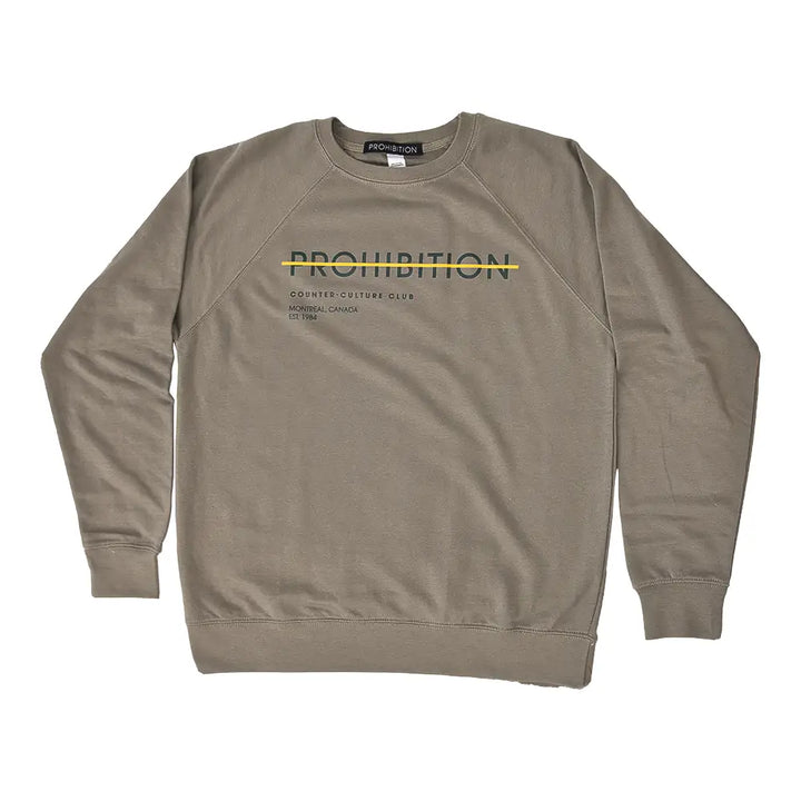 Prohibition - Midweight Crewneck - Strikethrough - Olive - X-Small