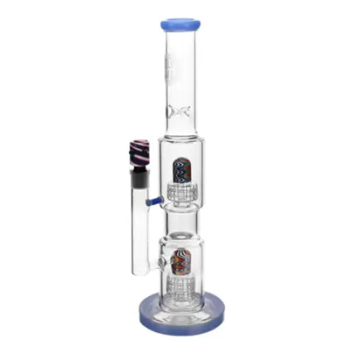 Puff Brands - High Society - Gemini Premium Wig Wag Waterpipe - 16’’ - Blue