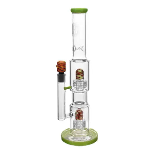 Puff Brands - High Society - Gemini Premium Wig Wag Waterpipe - 16’’ - Green