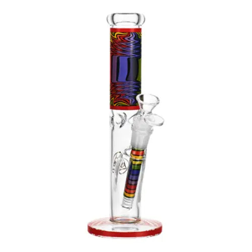 Puff Brands - Ritual Smoke - Prism Glass Bong Straight Tube - 10’’ - Crimson