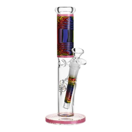 Puff Brands - Ritual Smoke - Prism Glass Bong Straight Tube - 10’’ - Pink
