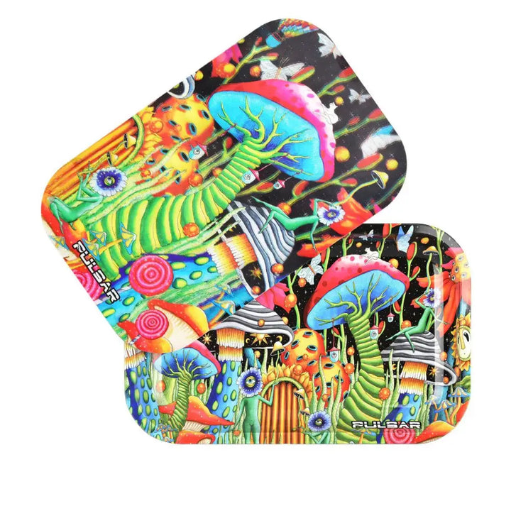 Pulsar - Garden of Cosmic Delights Metal Rolling Tray with Lid - Medium