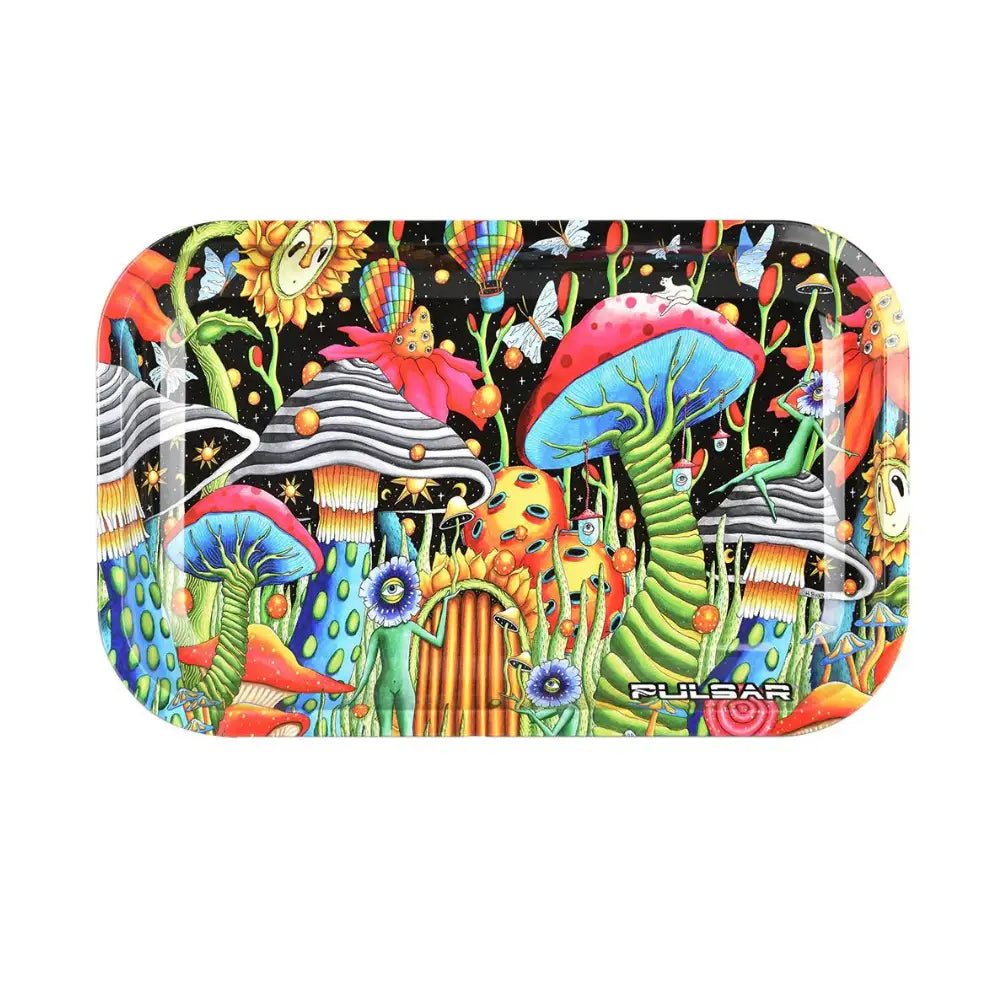 Pulsar - Garden of Cosmic Delights Metal Rolling Tray with Lid - Medium