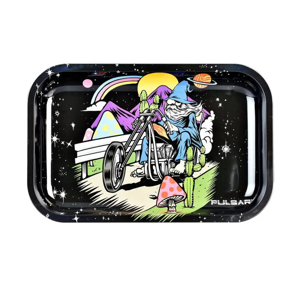 Pulsar - Trippy Trip Metal Rolling Tray with Lid - Medium