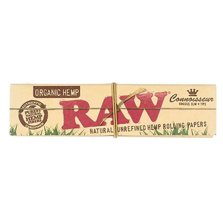 RAW - Rolling Paper - Organic Hemp - Connoisseur King Size Slim + Tips