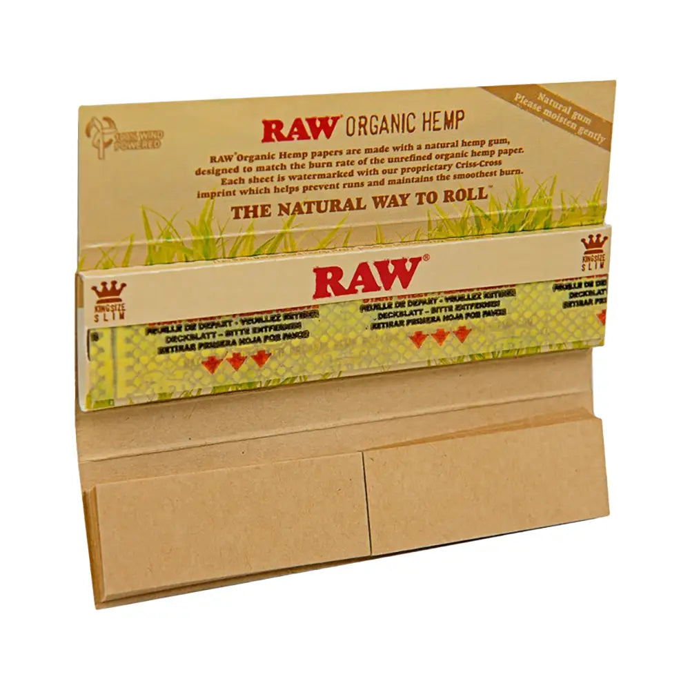 RAW - Rolling Paper - Organic Hemp - Connoisseur King Size Slim + Tips