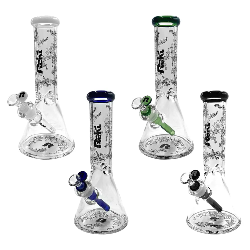 Rekt - 12’’ Beaker Bong - Floral Pattern - 7MM