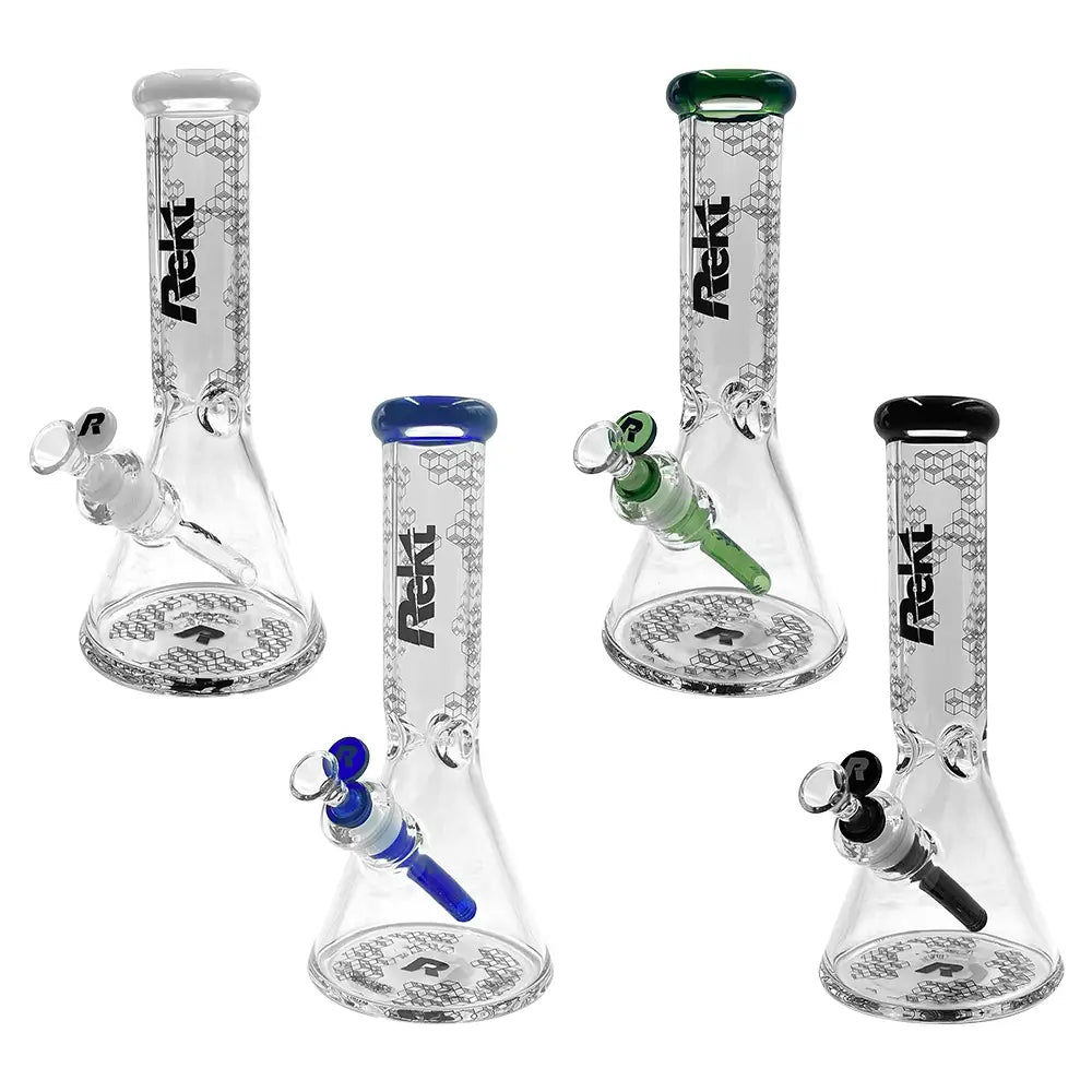 Rekt - 12’’ Beaker Bong - Honeycomb Pattern - 7MM