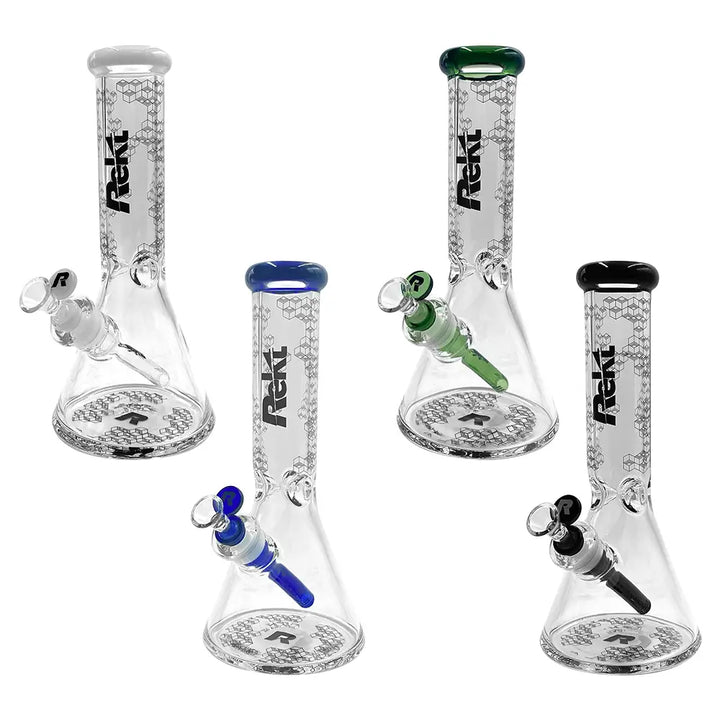 Rekt - 12’’ Beaker Bong - Honeycomb Pattern - 7MM