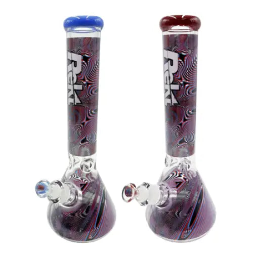 Rekt - 3d Vintage Glass Beaker Bong - Swirls - 14’’ - 9mm