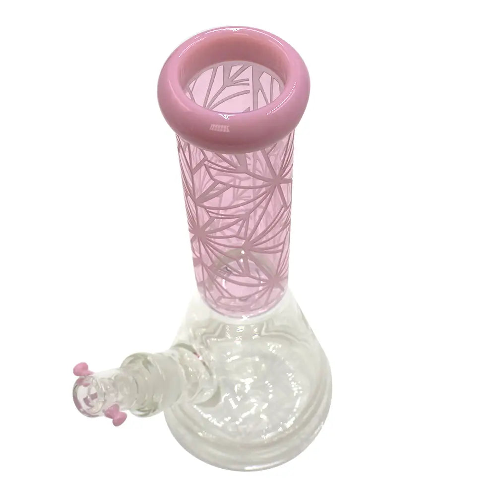 Rekt - BLASTED - Pink Floral Pattern Beaker Bong - 12’’